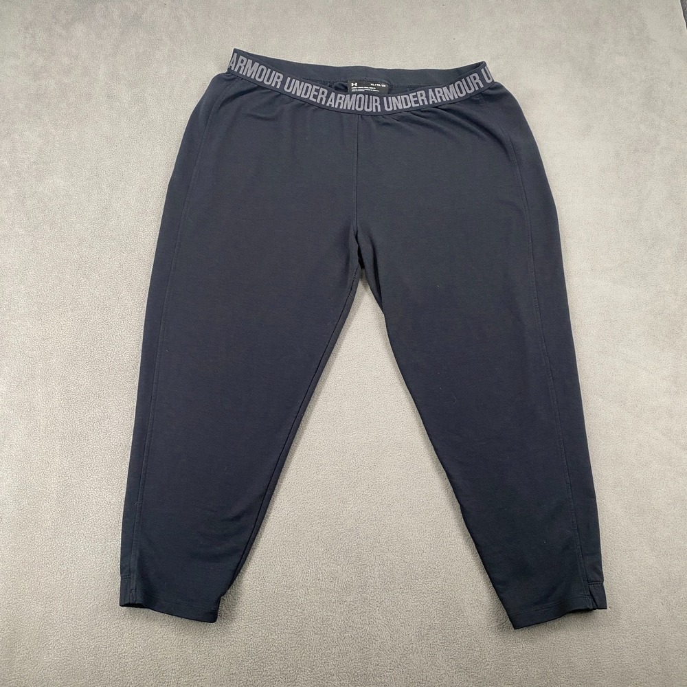Under Armour Jogger Pants Womens XL Black Loose Athletic High Rise Elastic Waist